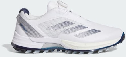 (Women) Adidas Adizero ZG Low Cut BOA Spikeless Golf Shoes Cloud White/Night Indigo/Silver Metallic JS1765 (Women) Adidas Adizero ZG Low Cut BOA Spikeless Golf Shoes Cloud White/Night Indigo/Silver Metallic JS1765