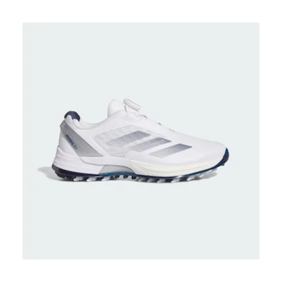 (W) Adidas Adizero ZG Low Cut BOA Spikeless Golf Shoes Cloud White/Night Indigo/Silver Metallic