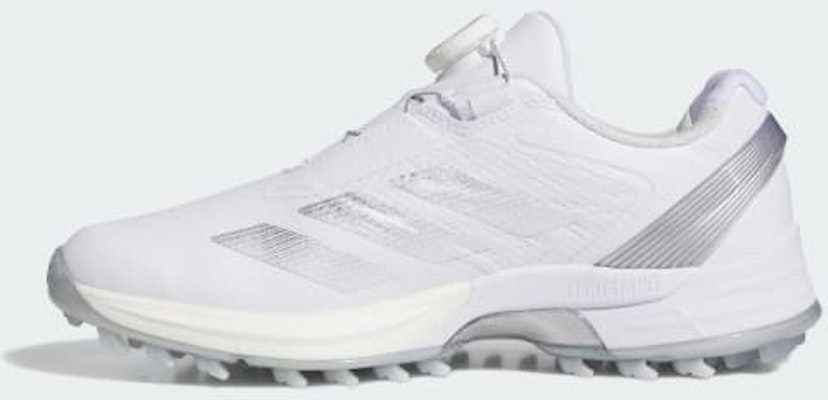 (Women) Adidas Adizero ZG Low Cut Boa Spikeless Golf Shoes Cloud White/Silver Metallic/Grey Two JS1764 Details for (Women) Adidas Adizero ZG Low Cut Boa Spikeless Golf Shoes Cloud White/Silver Metallic/Grey Two JS1764