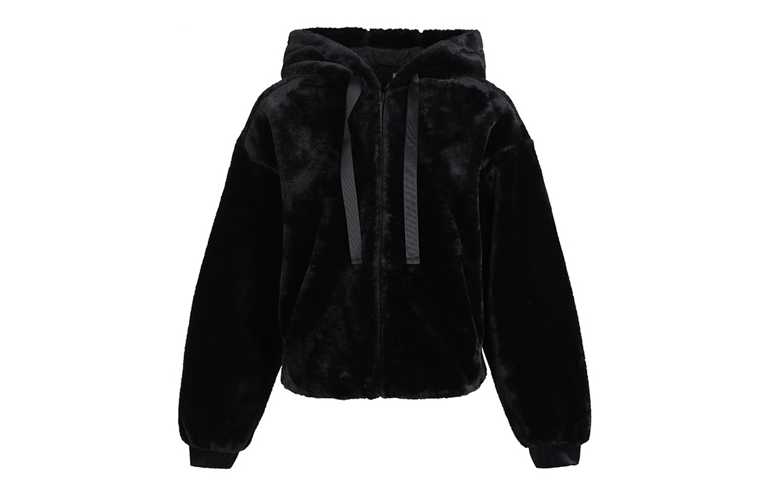 (Women) adidas Athletics 24/7 Fur Jacket Black - Warm, Windproof, and Stylish Hoodie GM1468