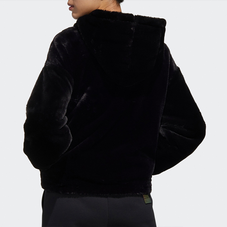 (Women) adidas Athletics 24/7 Fur Jacket Black - Warm, Windproof, and Stylish Hoodie GM1468 圖 5