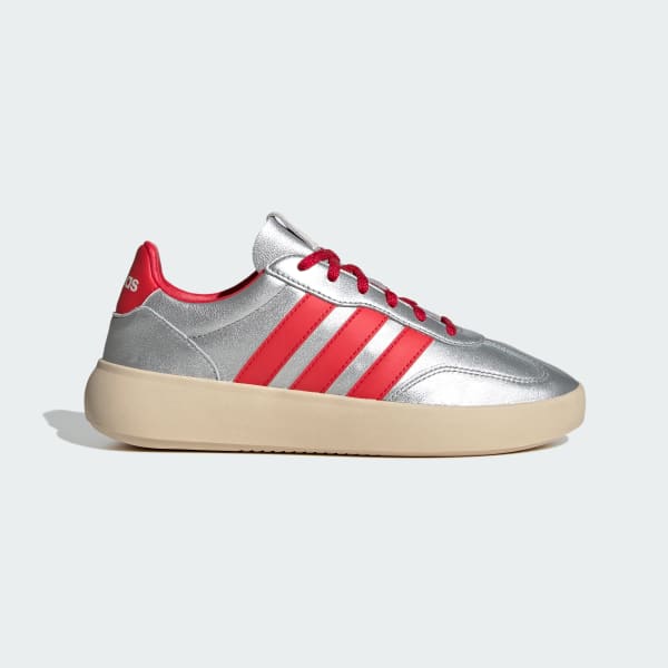 (Women) adidas Barreda Decode Sneakers Silver Metallic/Pure Ruby/Crystal Sand JR1220
