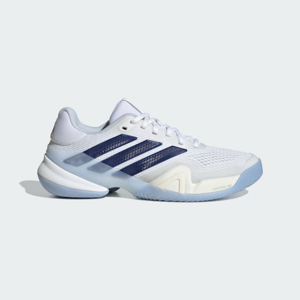 (Women) adidas Barricade 14 Tennis Shoes Cloud White/Cyber Metallic/Dark Blue JS4112