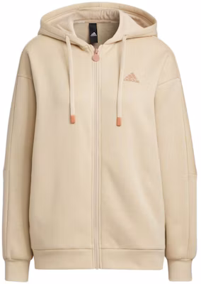 (Women) adidas Beige Solid Color Drawstring Hoodie Jacket IK9893 Buy (Women) adidas Beige Solid Color Drawstring Hoodie Jacket IK9893
