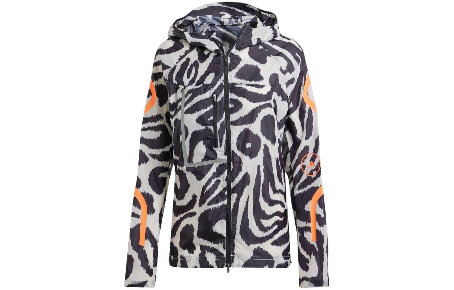 (Women) adidas Black Full-Print Slim Fit Hoodie Jacket IQ4481