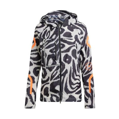 (Women) adidas Black Full-Print Slim Fit Hoodie Jacket IQ4481