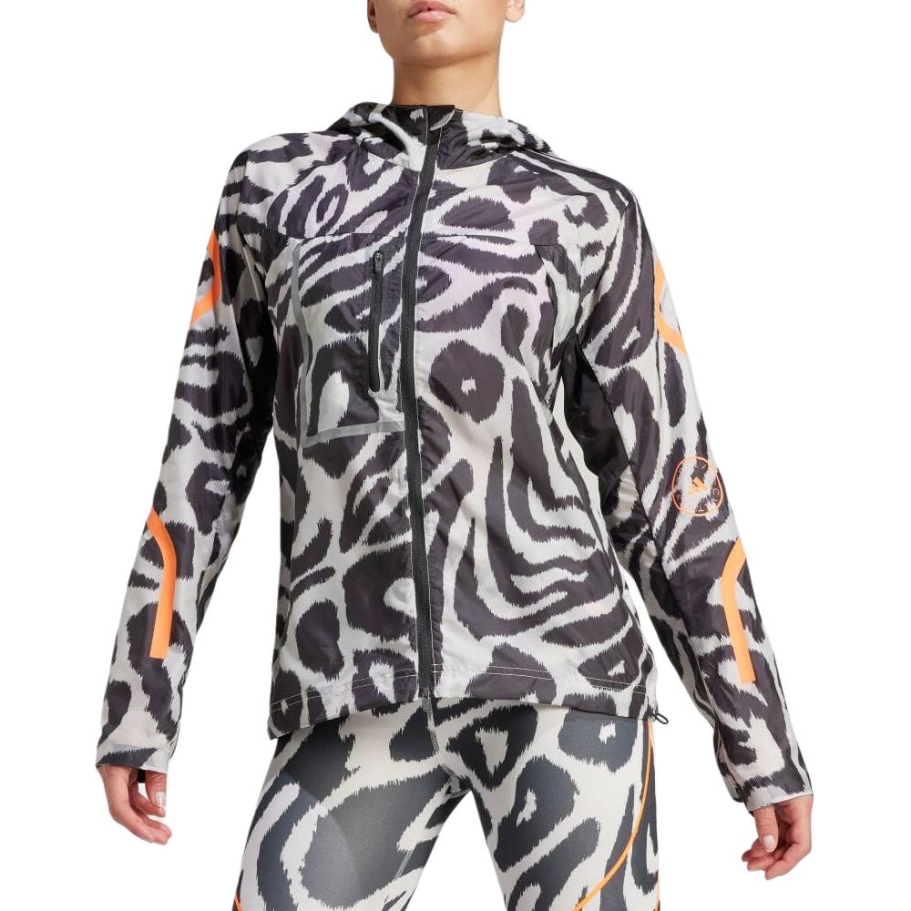 (Women) adidas Black Full-Print Slim Fit Hoodie Jacket IQ4481 圖 5