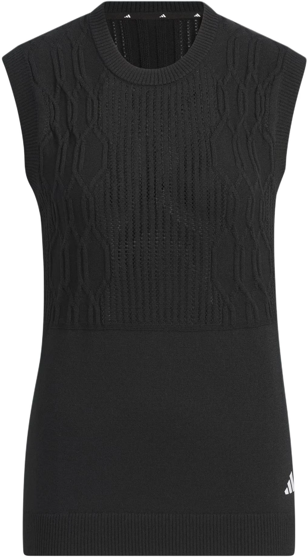 women-adidas-black-golf-knit-vest-with-minimal-logo-design-in-6612