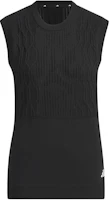 (Women) adidas Black Golf Knit Vest with Minimal Logo Design IN6612 (Women) adidas Black Golf Knit Vest with Minimal Logo Design IN6612
