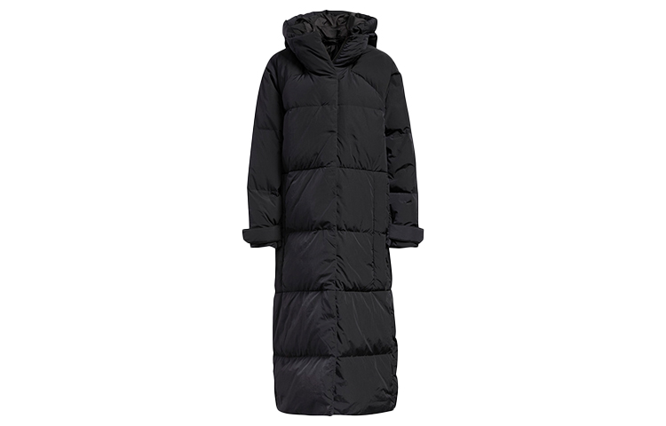 (Women) adidas Black Hooded Mid-Length Puffer Down Jacket Winter Coat FT2541 圖 2