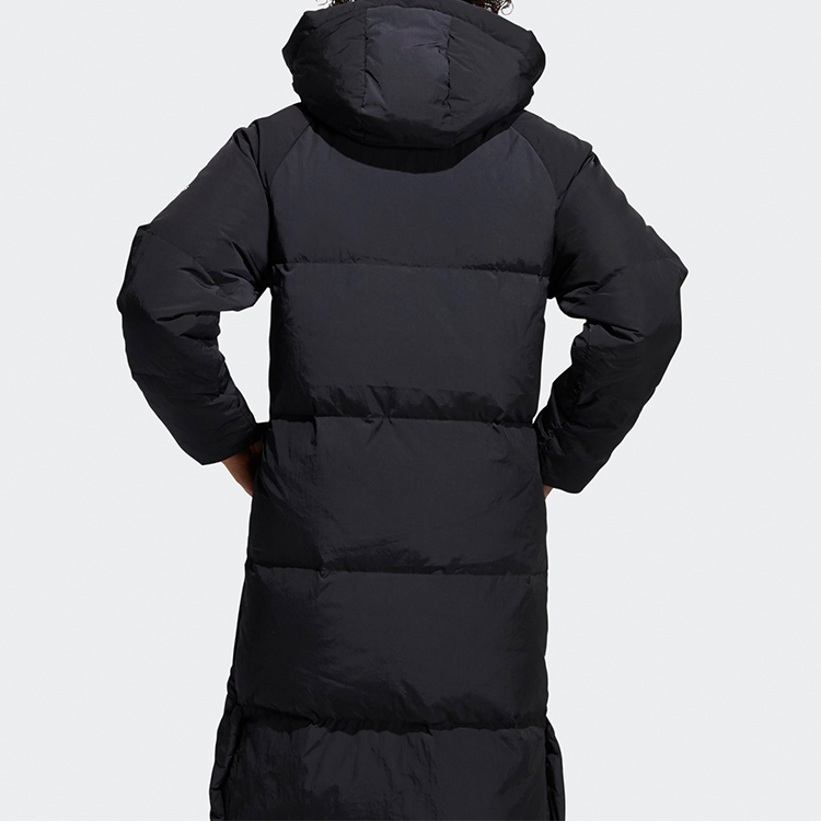 (Women) adidas Black Hooded Mid-Length Puffer Down Jacket Winter Coat FT2541 圖 5