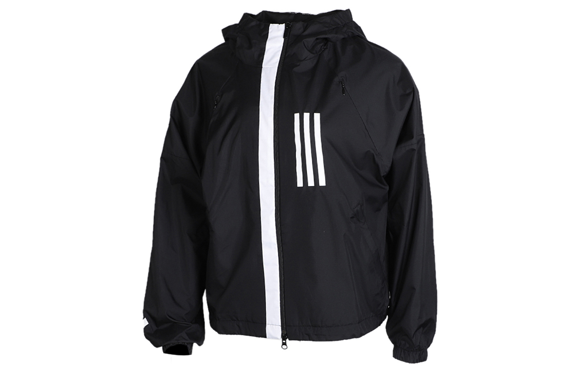 (Women) adidas Black Hooded Running Sports Jacket FH6664