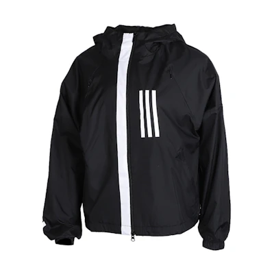(Women) adidas Black Hooded Running Sports Jacket FH6664