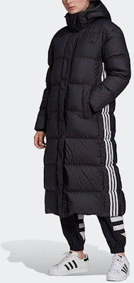 (Women) Adidas Black Long Down Winter Coat with Hood GD2498 Shop (Women) Adidas Black Long Down Winter Coat with Hood GD2498