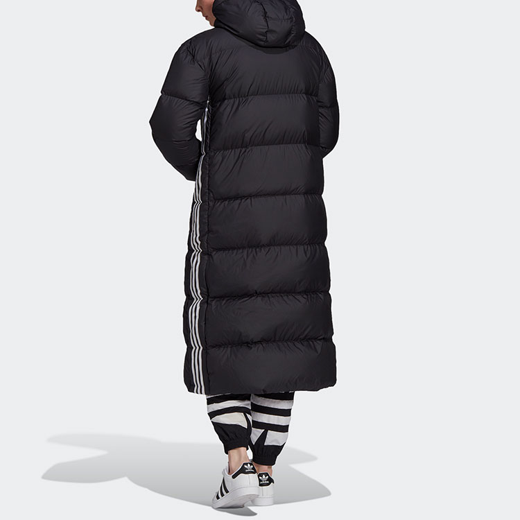 Purchase (Women) Adidas Black Long Down Winter Coat with Hood GD2498