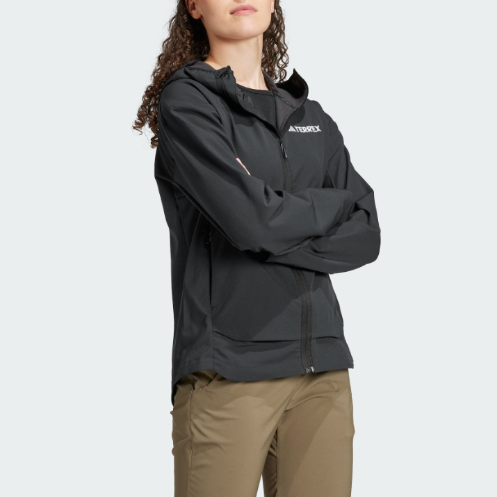 Purchase (Women) adidas Black Multi Softshell Jacket Windproof Outdoor Hiking Coat IX1487