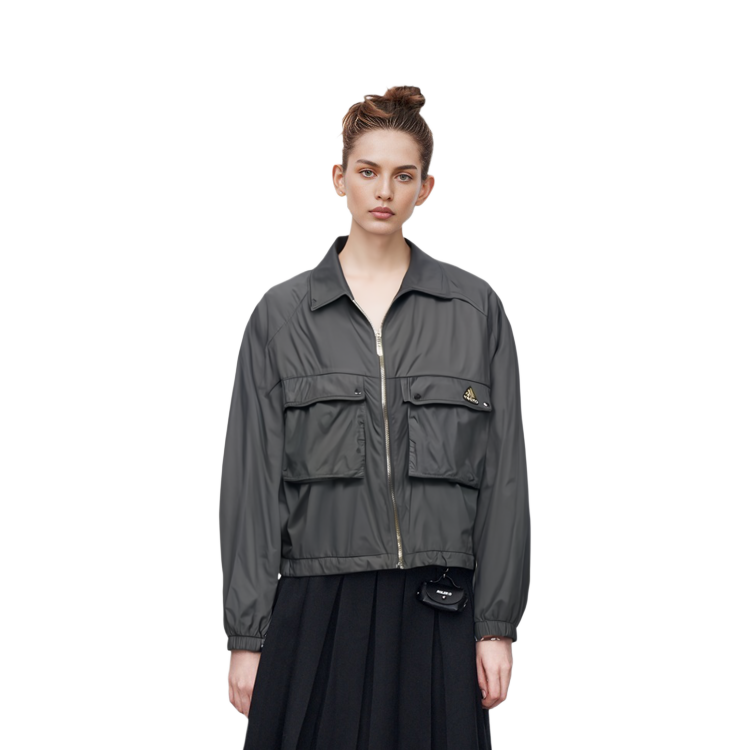 Details for (Women) adidas Black Outdoor Training Woven Jacket with Polo Collar JI9799