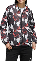 (Women) adidas Black Printed Hooded Sports Jacket DW7813 (Women) adidas Black Printed Hooded Sports Jacket DW7813