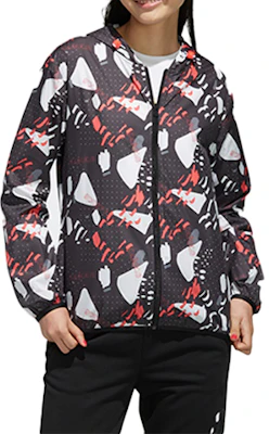 (Women) adidas Black Printed Hooded Sports Jacket DW7813 Buy (Women) adidas Black Printed Hooded Sports Jacket DW7813