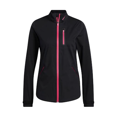 (Women) adidas Black Quick-Dry Zip Pocket High Collar Jacket HI5597