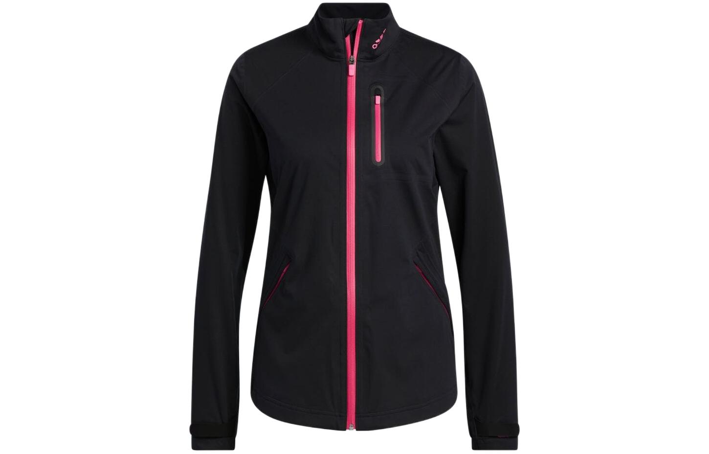(Women) adidas Black Quick-Dry Zip Pocket High Collar Jacket HI5597 圖 2