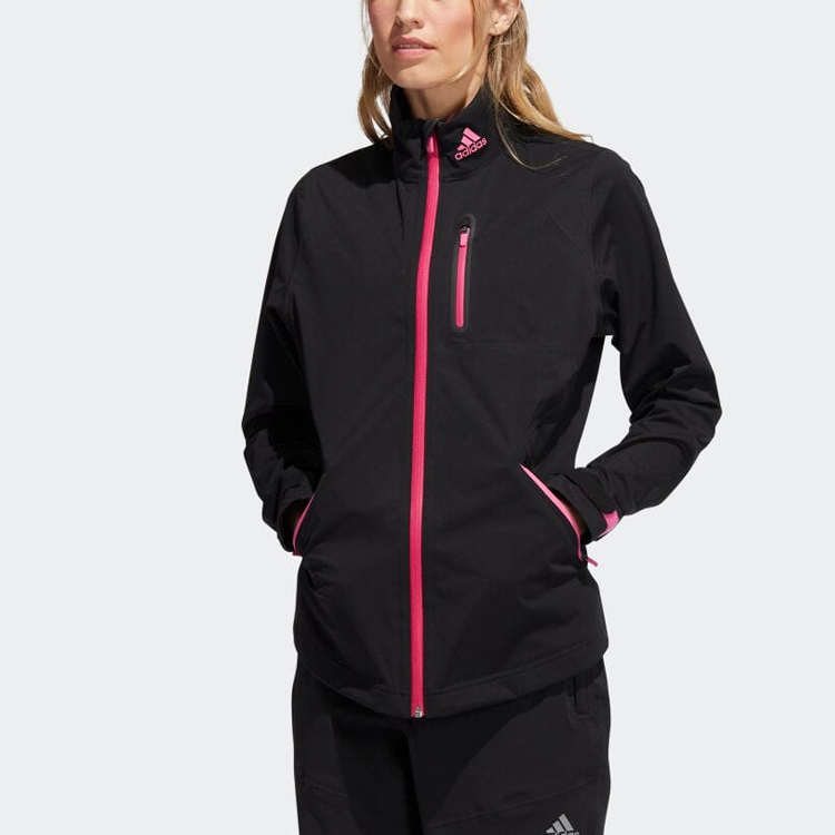 (Women) adidas Black Quick-Dry Zip Pocket High Collar Jacket HI5597 圖 3