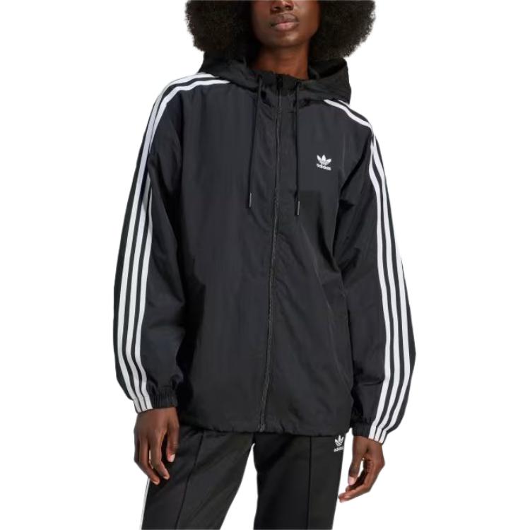 (Women) adidas Black Side Stripe Zip-Up Hoodie Jacket IR8095 圖 3