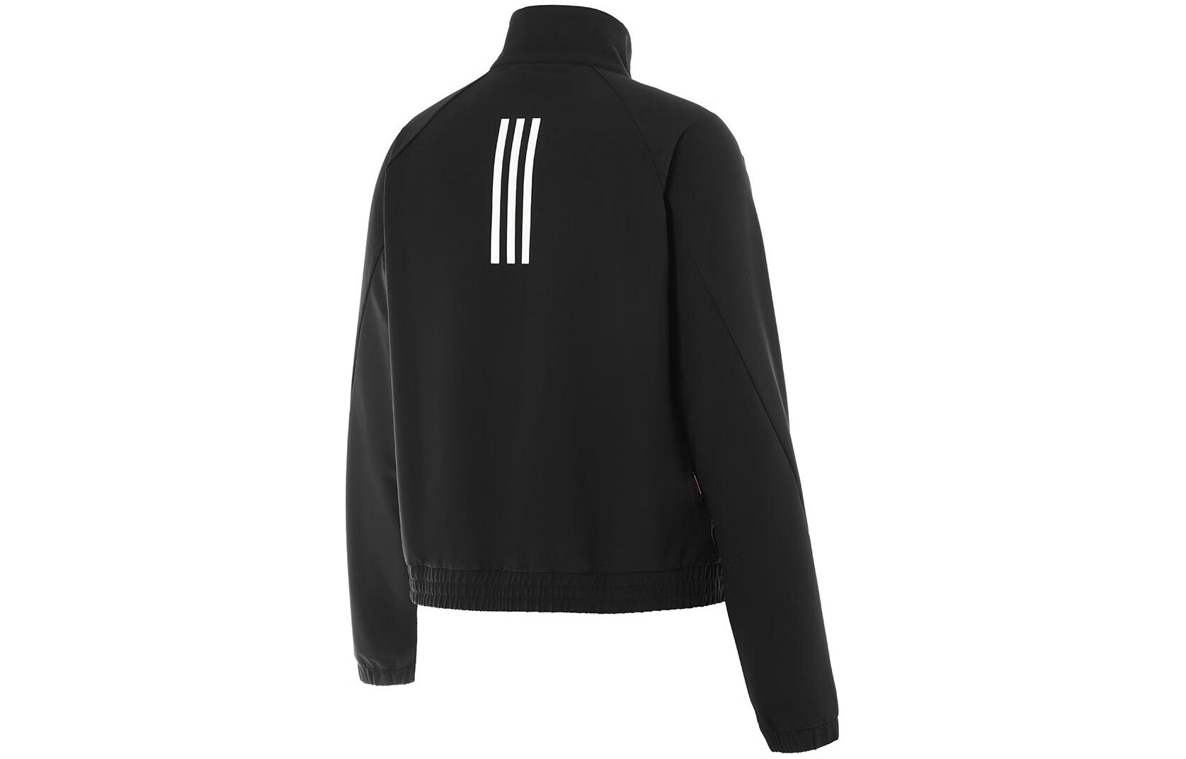 Lookbook (Women) adidas Black Waterproof Zip-Up Stand Collar Jacket JE3579