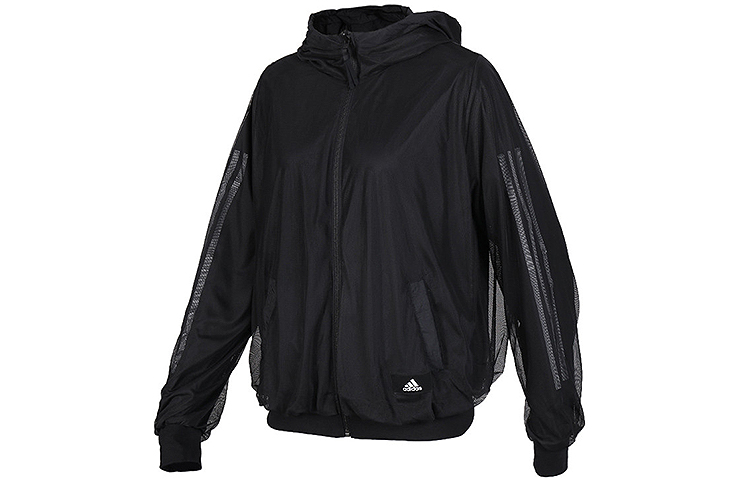 (Women) adidas Black Windbreaker Hooded Casual Sports Jacket FK3522