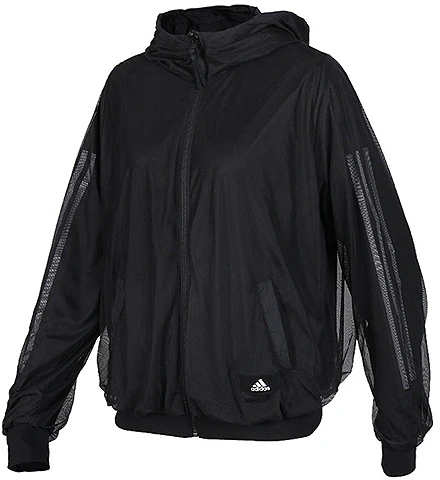 women-adidas-black-windbreaker-hooded-casual-sports-jacket-fk-3522