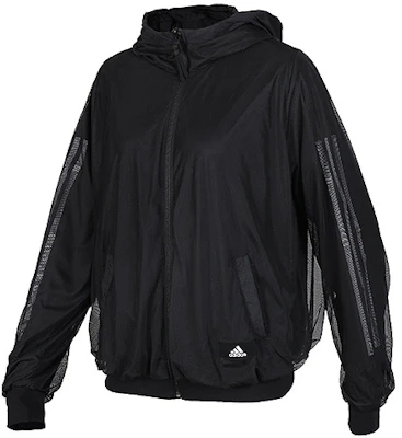 (Women) adidas Black Windbreaker Hooded Casual Sports Jacket FK3522 Buy (Women) adidas Black Windbreaker Hooded Casual Sports Jacket FK3522