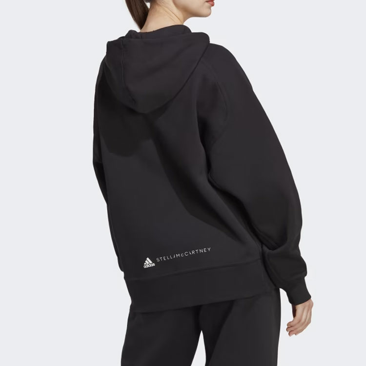 (Women) adidas Black Zip-Up Hoodie Jacket with Solid Logo Print HR2200 圖 6