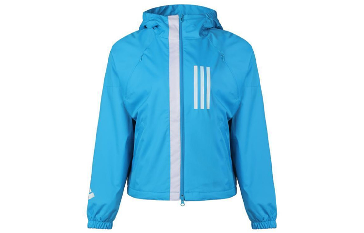 (Women) adidas Blue Hooded Sports Jacket DZ0035