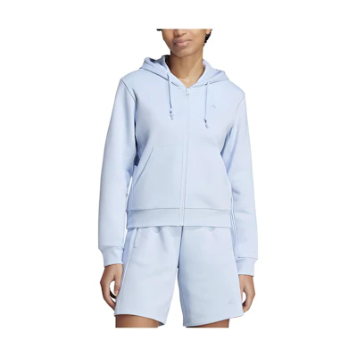 (Women) adidas Blue Zip-Up Hoodie with Solid Logo Print IC6445