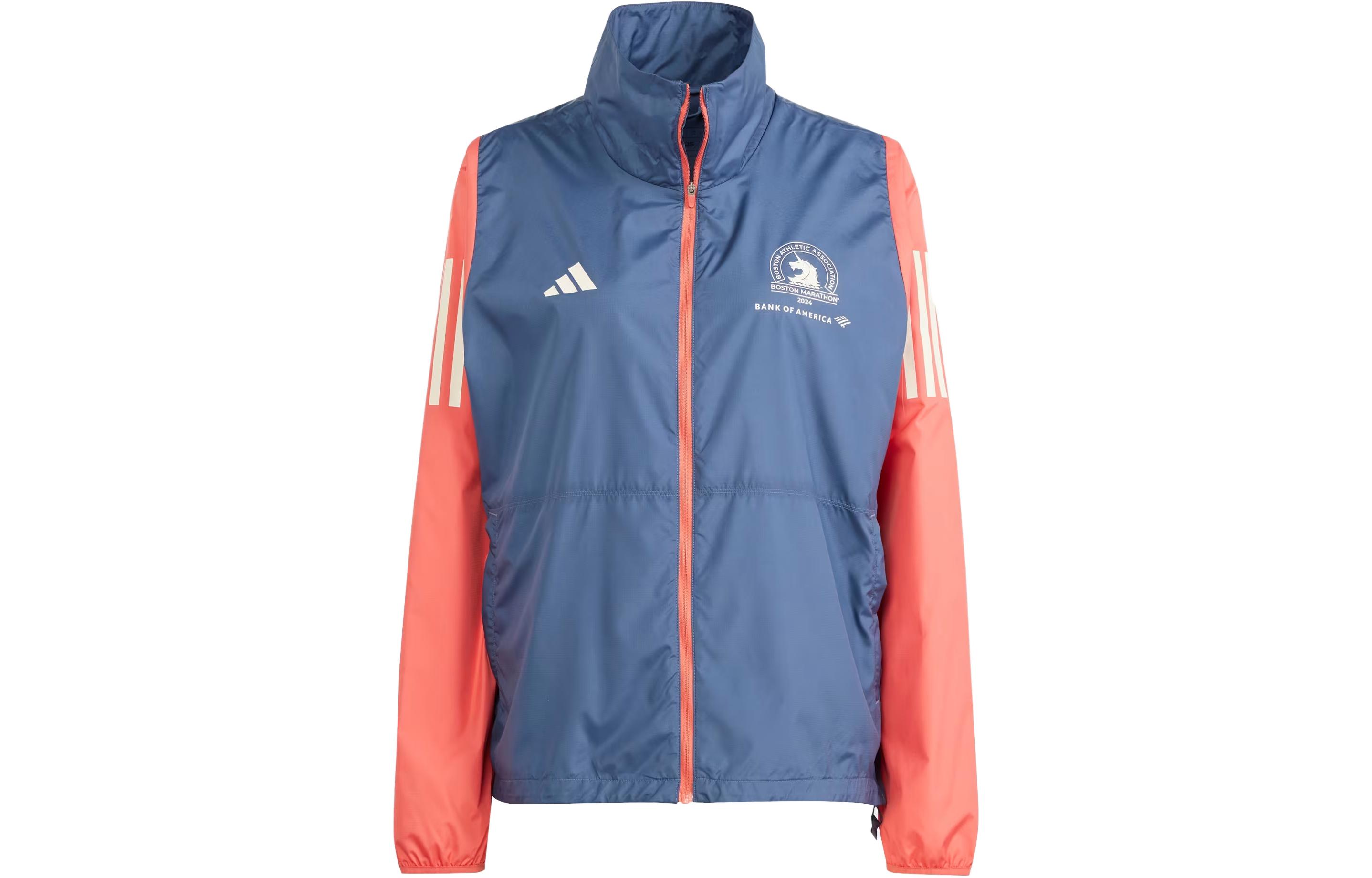 (Women) adidas Boston Marathon 2024 Celebration Jacket  Blue Retro Track Jacket. IT1450