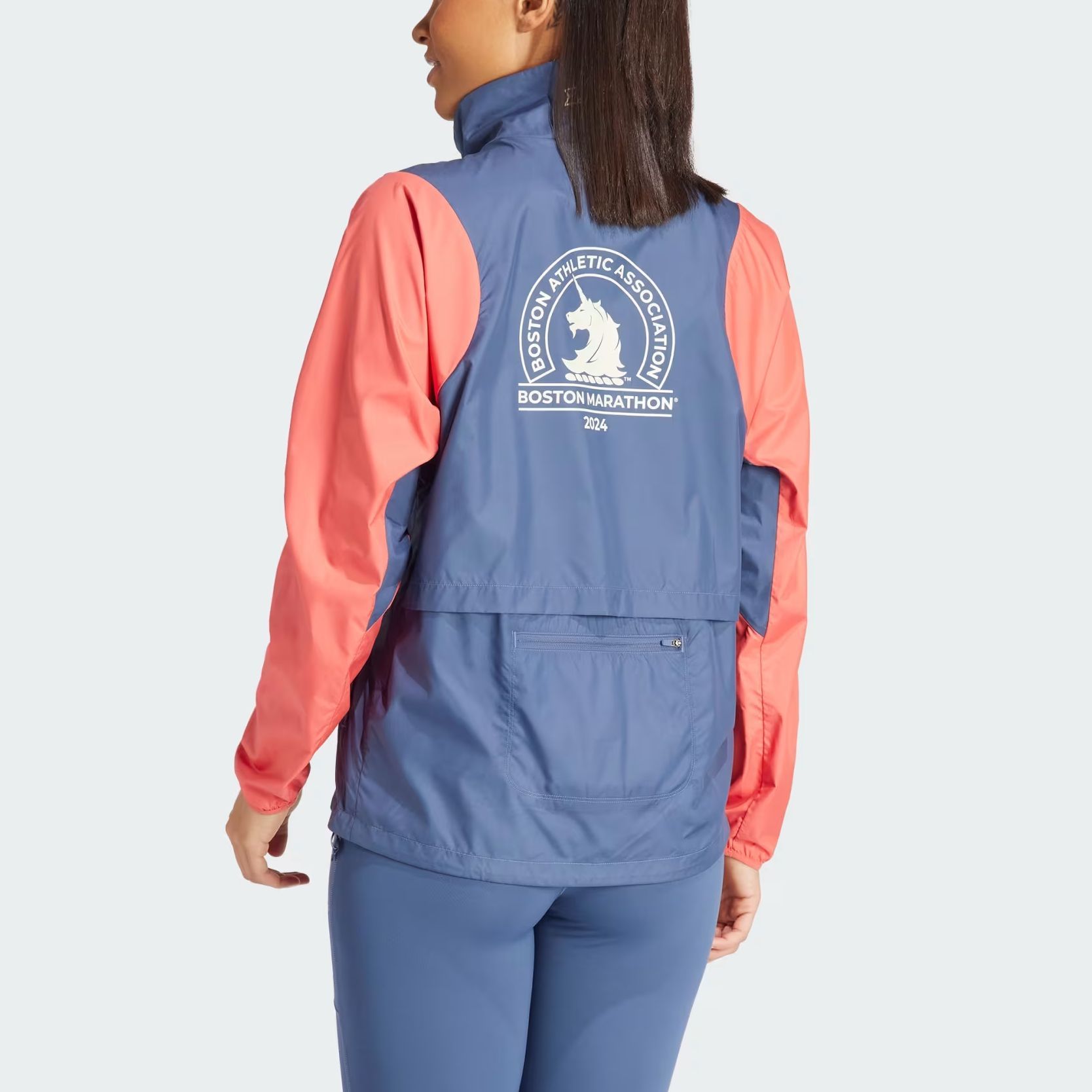 Details for (W) 阿迪达斯波士顿马拉松2024庆典夹克 蓝色复古运动夹克 IT1450