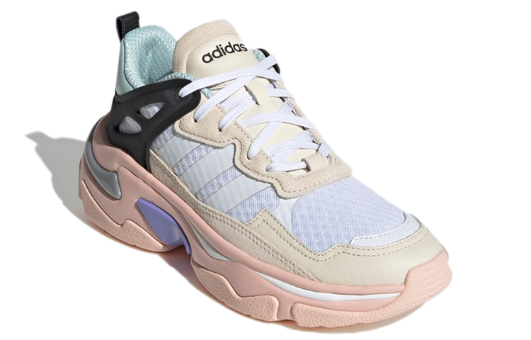 Lookbook adidas neo Boujirun 復古運動 減震防滑 低幫 跑步鞋 女款 米粉藍拼色