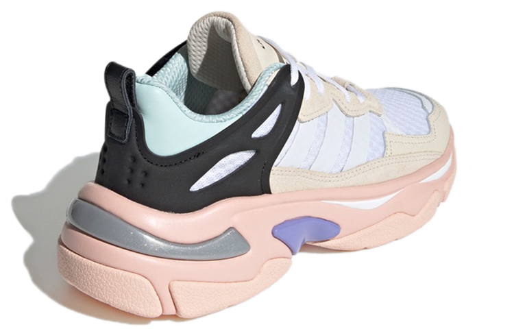 Shop adidas neo Boujirun 復古運動 減震防滑 低幫 跑步鞋 女款 米粉藍拼色