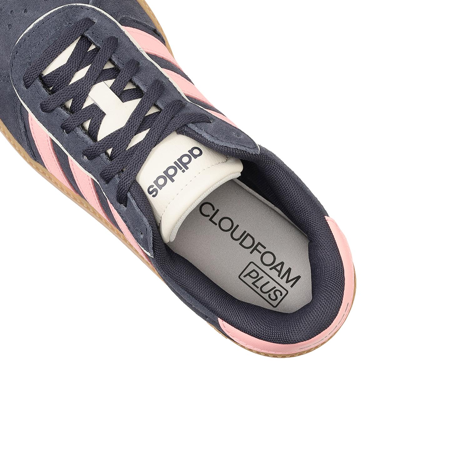 Sizing (W) 阿迪达斯 Breaknet Sleek 女款麂皮休闲鞋 灰粉/米白配色 IH5467