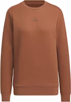 (Women) adidas Brown Crewneck Long Sleeve Sweatshirt with Logo Design JE8615 (Women) adidas Brown Crewneck Long Sleeve Sweatshirt with Logo Design JE8615
