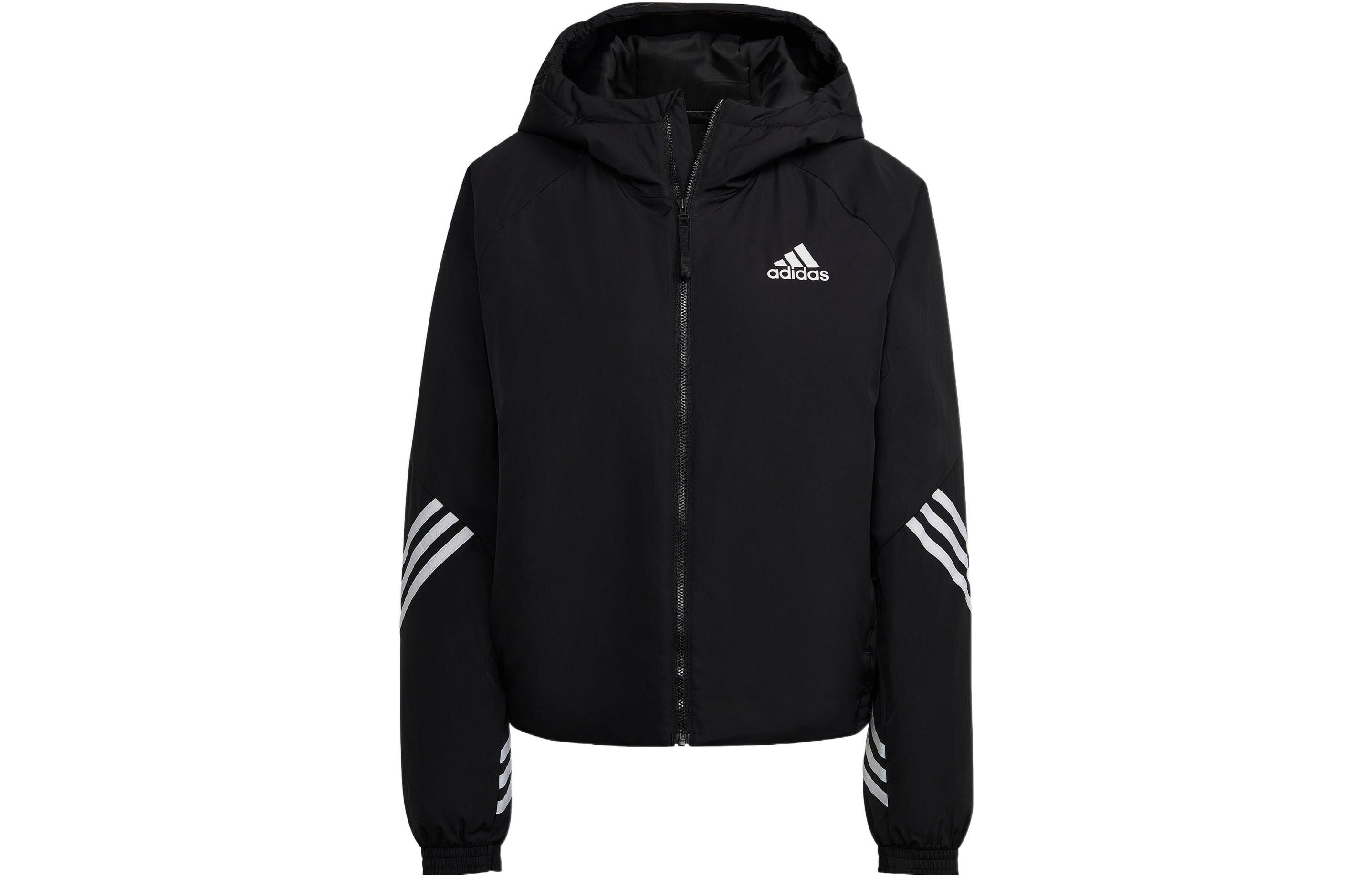 (Women) adidas BTS HD Jacket Black Triple Stripe Logo Hoodie Jacket HG6006 圖 2