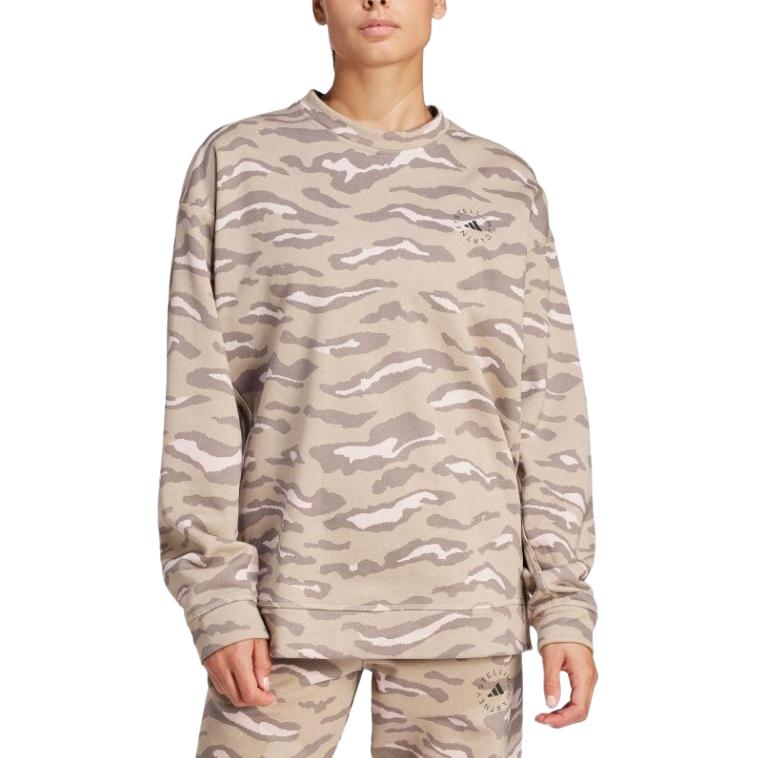 Lookbook (W) アディダス カモフラージュ クルーネック 長袖 スウェットシャツ ベージュ IN3632