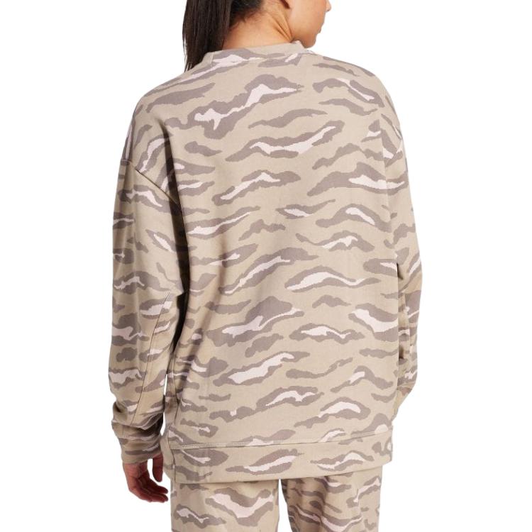 Shop (W) アディダス カモフラージュ クルーネック 長袖 スウェットシャツ ベージュ IN3632