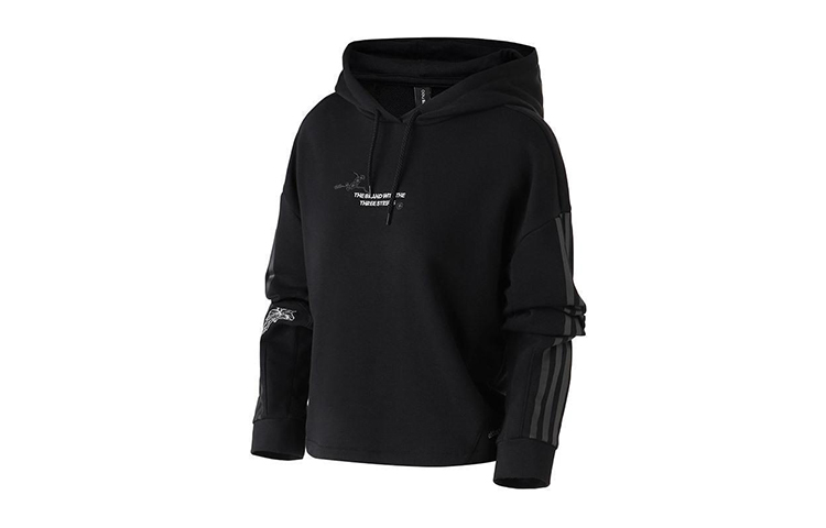 (Women) adidas Casual Black Hoodie Pullover Sweater Long Sleeve DZ7599