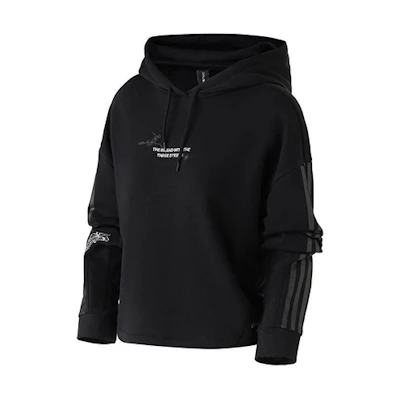 (Women) adidas Casual Black Hoodie Pullover Sweater Long Sleeve DZ7599
