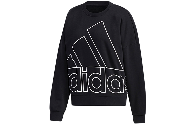 (Women) adidas Casual Crewneck Pullover Sweatshirt Black GK0614