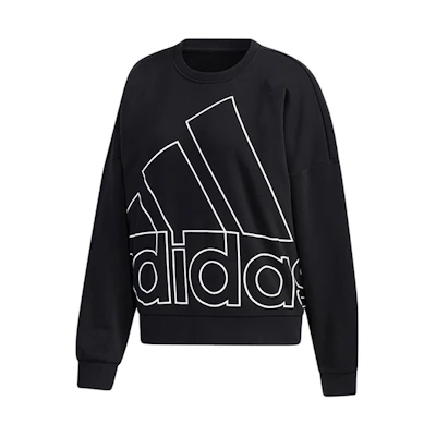 (Women) adidas Casual Crewneck Pullover Sweatshirt Black GK0614