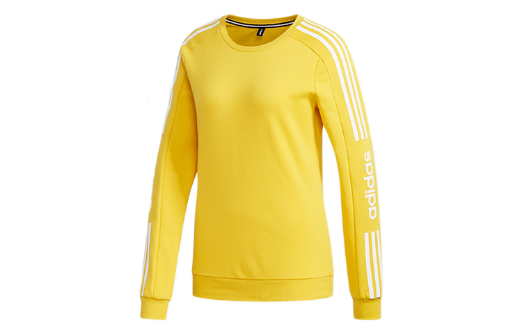 (Women) adidas Casual Crewneck Pullover Sweatshirt Yellow GD1622