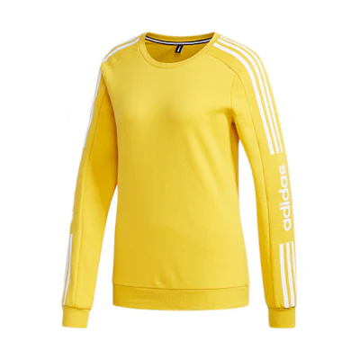 (Women) adidas Casual Crewneck Pullover Sweatshirt Yellow GD1622