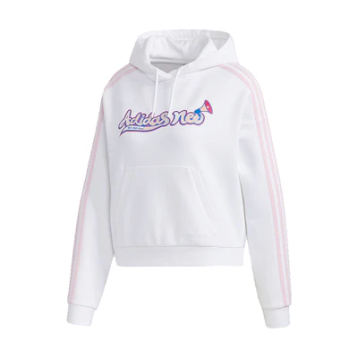 (Women) adidas Casual Loose Fit American Style Hoodie Sweatshirt White GP5864